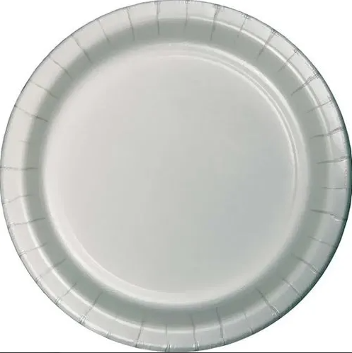 Gümüş Gri Karton Tabak Lüks (8 adet)